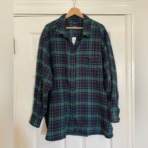 Gap Green Flannel Big Shirt size XXL 100% cotton.